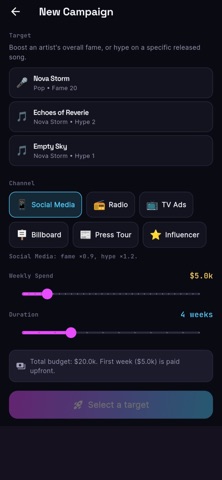 Music Tycoon: Label Manager iPhone screenshot