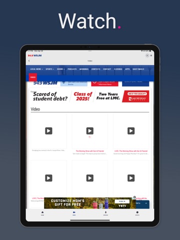 News/Talk/Sports 94.9 WSJM iPad screenshot