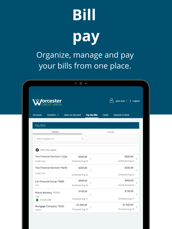 WCU iMobile Banking iPad screenshot 7 - Finance app