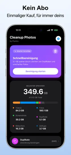 Screenshot von Cleanup Photos By Fluntro auf dem iPhone 1