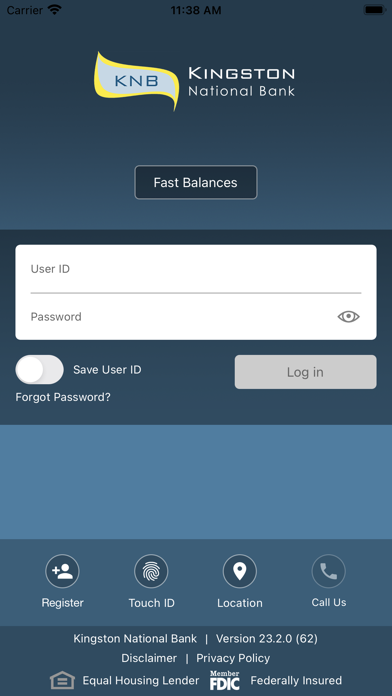 Kingston National Bank Screenshot