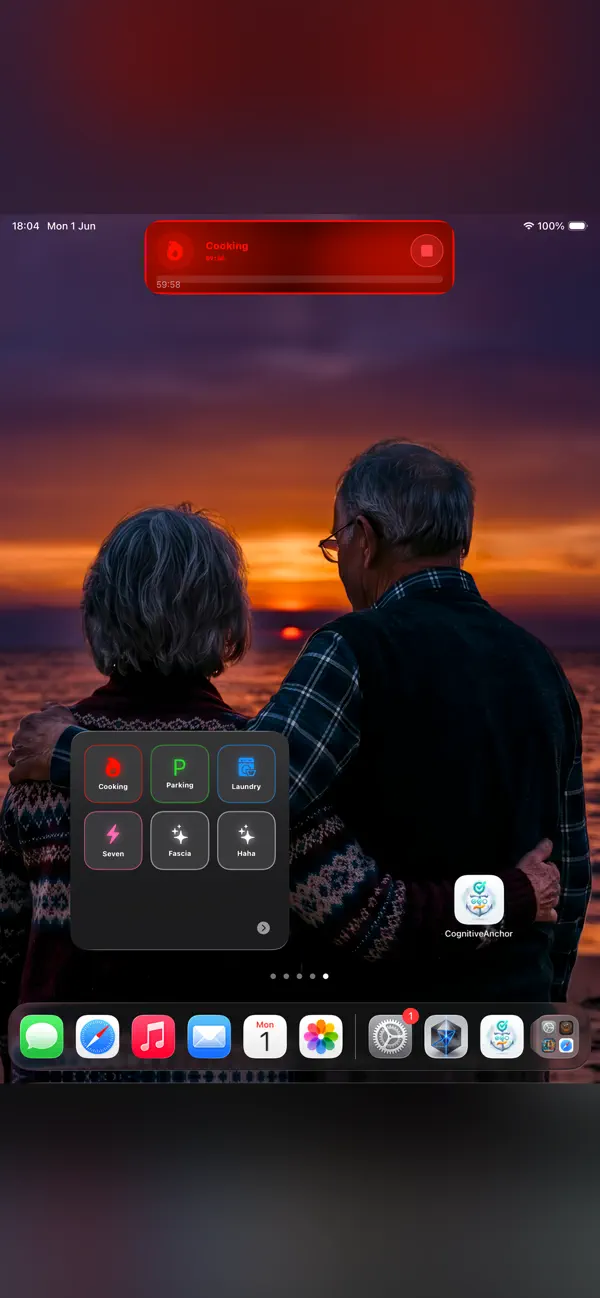 CognitiveAnchor: Focus & Tasks iPhone and iPad interface for An unmissable reminder, right where you look, from the official App Store gallery