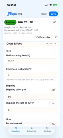 FlipPal – Reseller Calculator screenshot