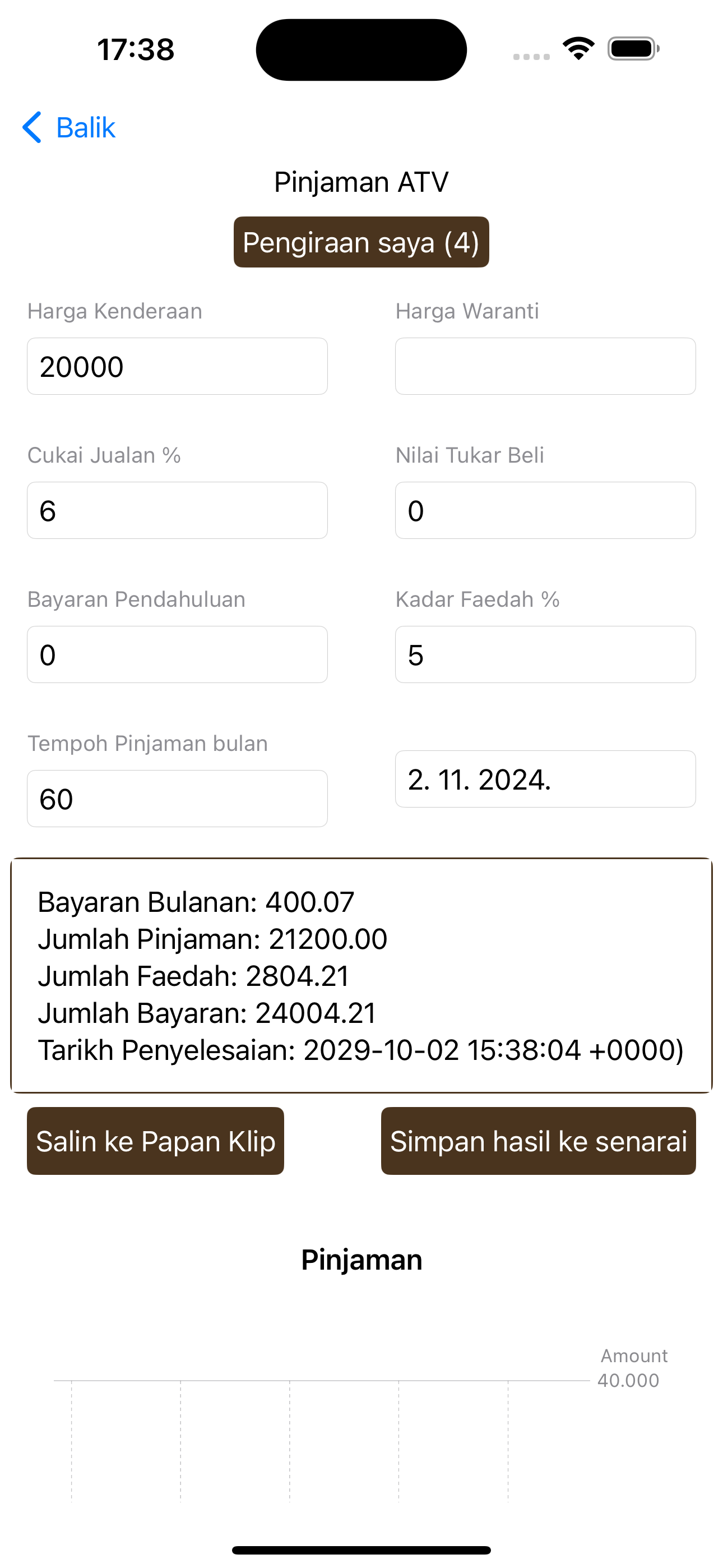 Kalkulator Faedah dan Pinjaman