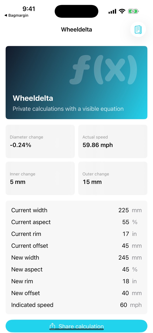 Wheeldelta: Tire Fitment screenshot 1 of 1