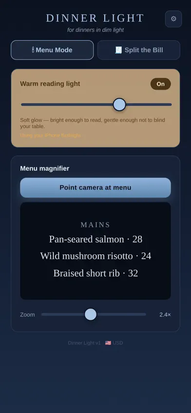 Dinner Light screenshot 2