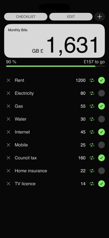 Checklist Pro: Expense Tracker iPhone screenshot