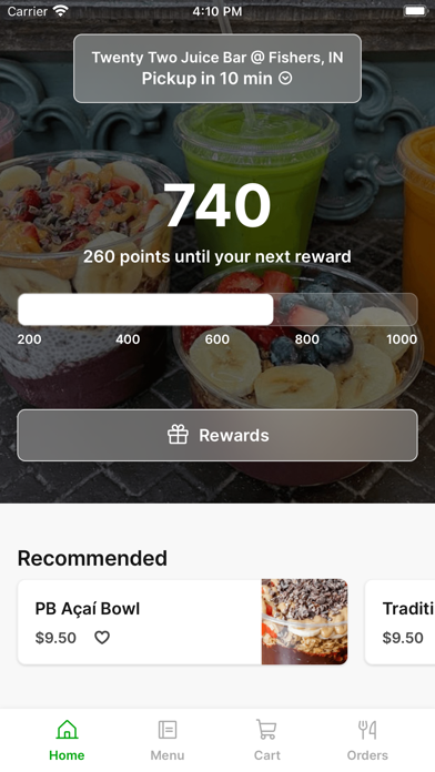 Twenty Two Juice Bar iPhone screenshot 1 - Food & Drink app