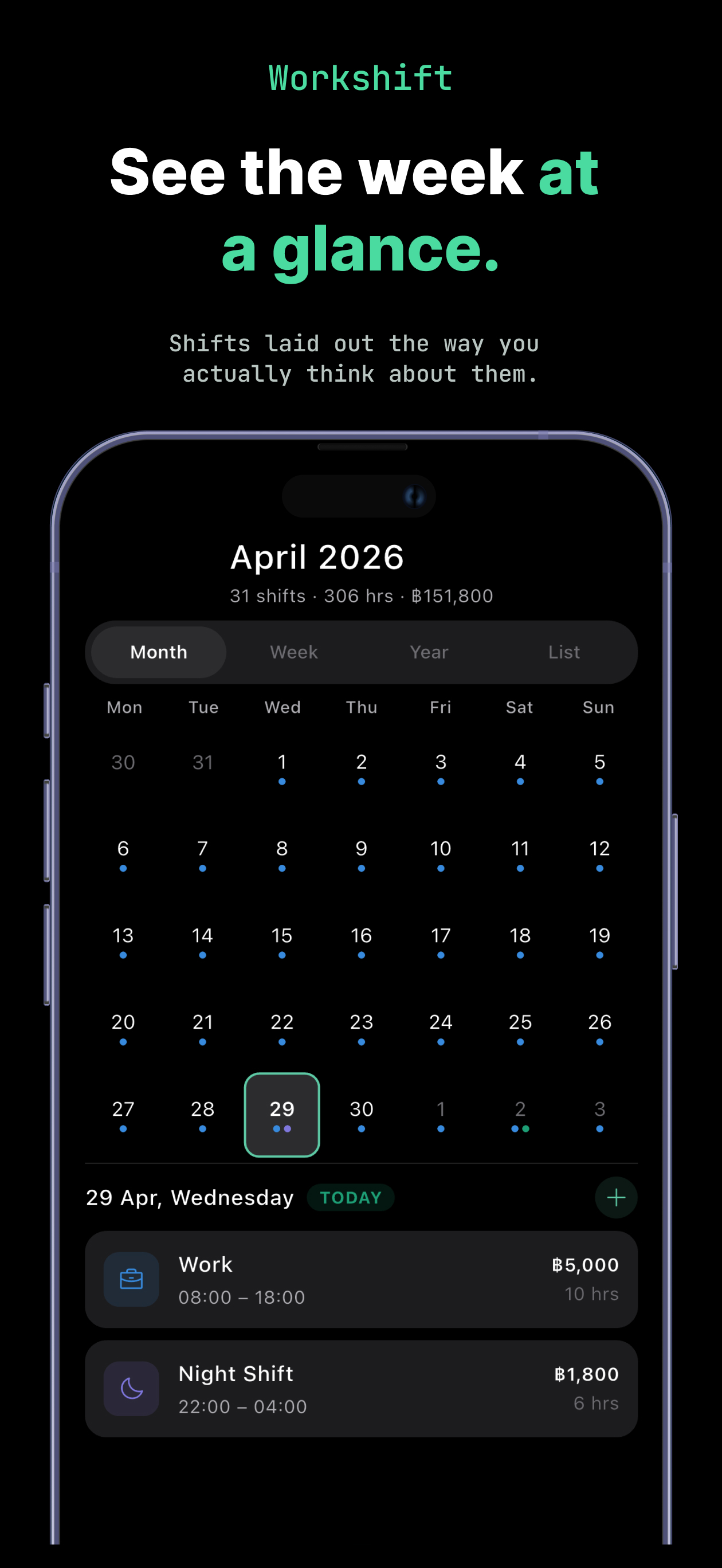 Shift Calendar - Work Planner