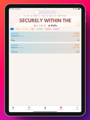 Bliss - Wedding Planner iPad screenshot