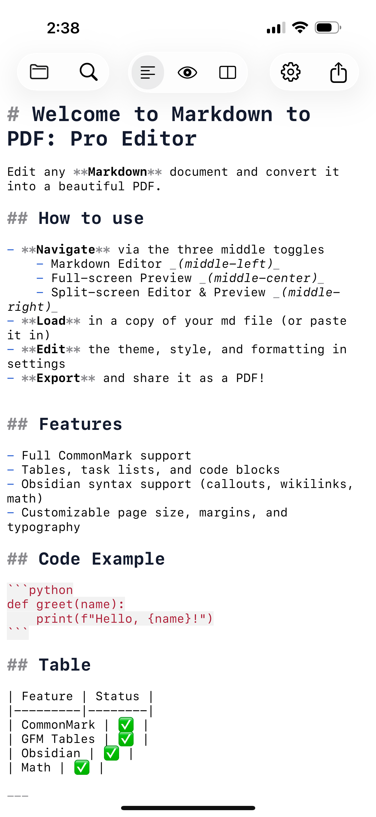 Markdown to PDF: Pro Editor