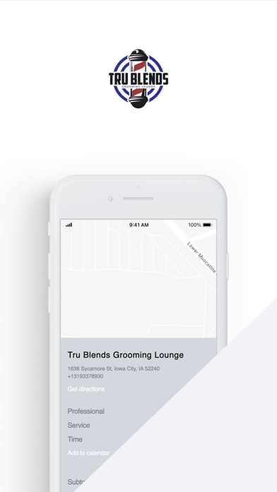 Tru Blends Grooming Lounge iPhone screenshot 1 - Lifestyle app
