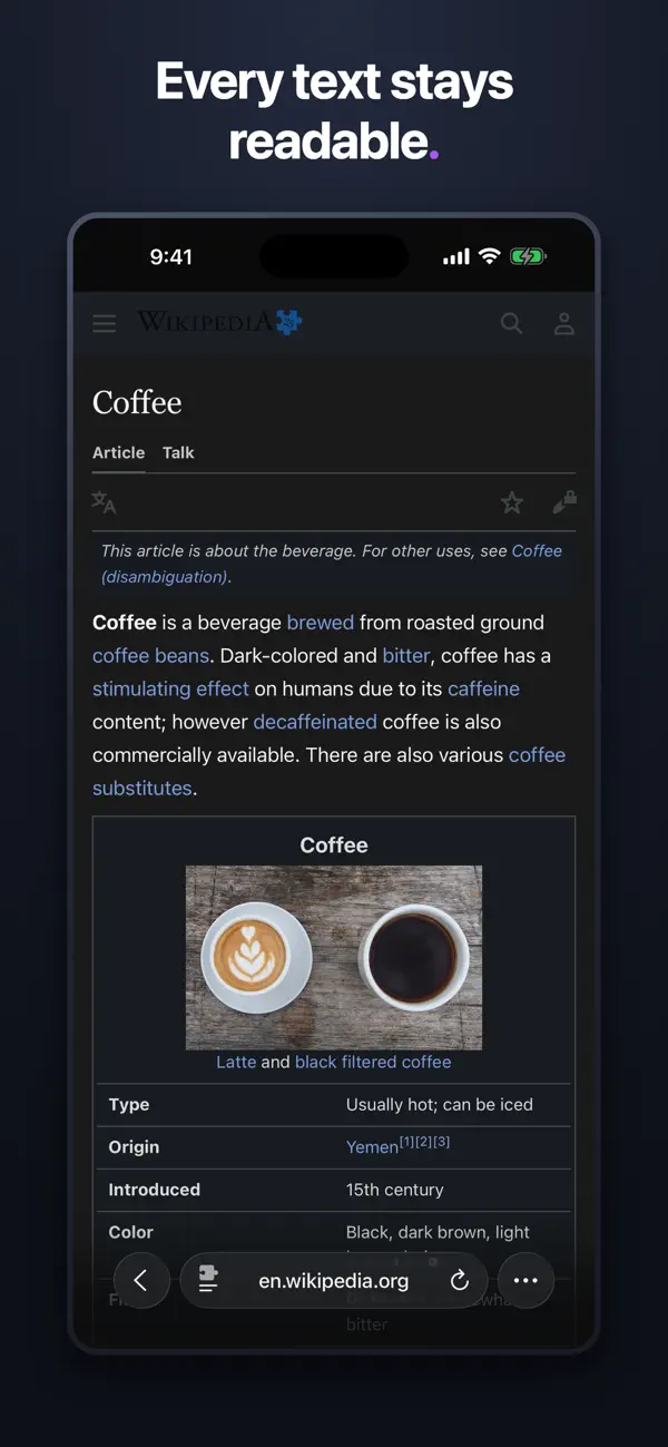 Screenshot #2 pour LumaNight - Dark Mode for Web