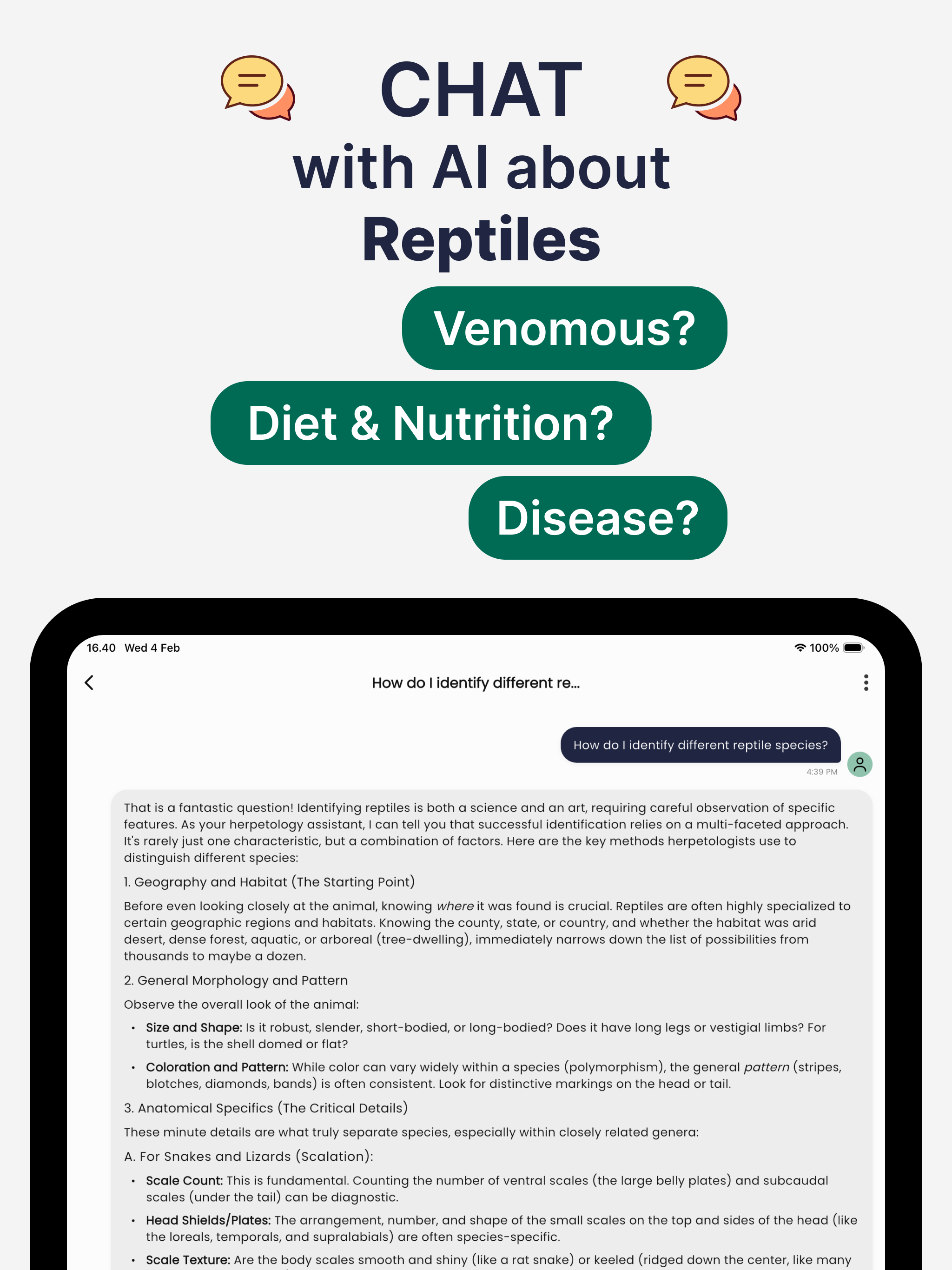 Reptile - Animal Identifier ID