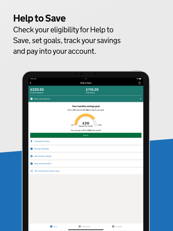 HMRC iPad screenshot 4 - Finance app