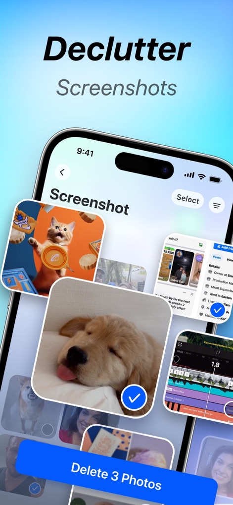 Storage Cleaner: Clean Mate - 散らばった「スクリーンショット」を簡単に整理し、不要な画像を「一括選択して削除」することでデバイスをきれいに保てます。