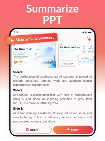 Slide Summarizer - PPT Summary iPad screenshot
