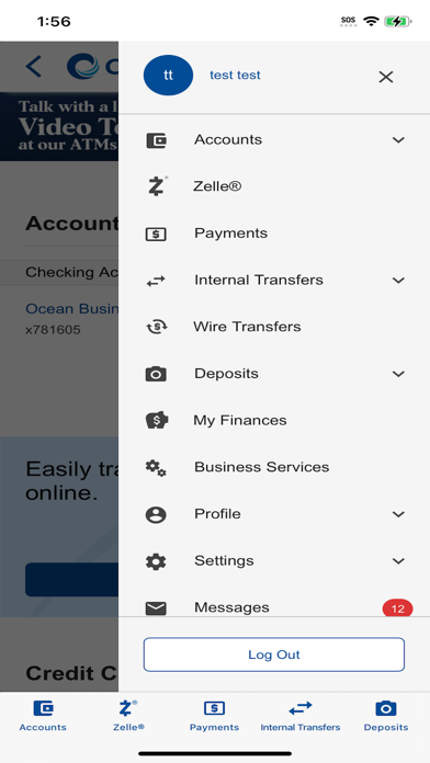 Ocean Bank Mobile Banking Screenshot