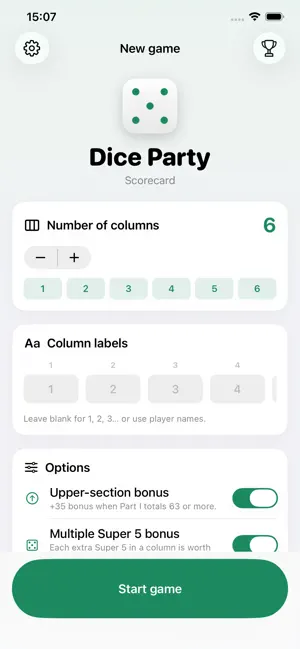 Dice Party: Scorecard screenshot 1
