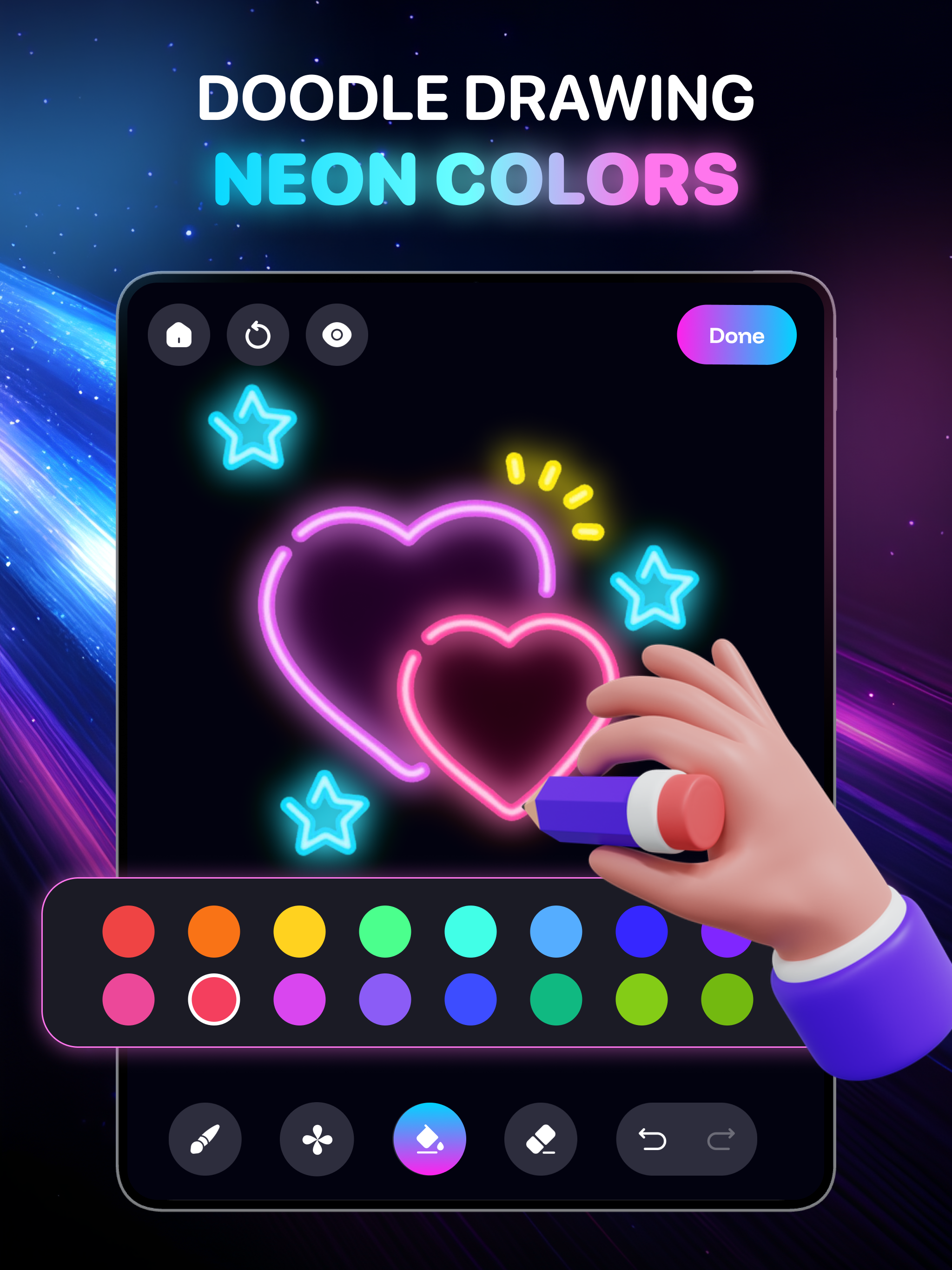 Doodle Glow Art - Neon Drawing
