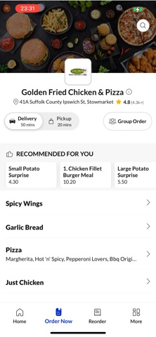 Golden Fried Chicken and Pizza screenshot