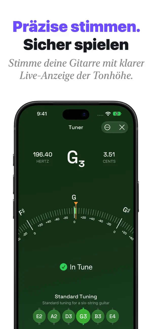 Akkorde & Tuner: Guitar Wiz iPhone App Screenshot 2 – Musik