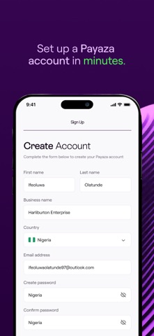 Payaza Business iPhone screenshot