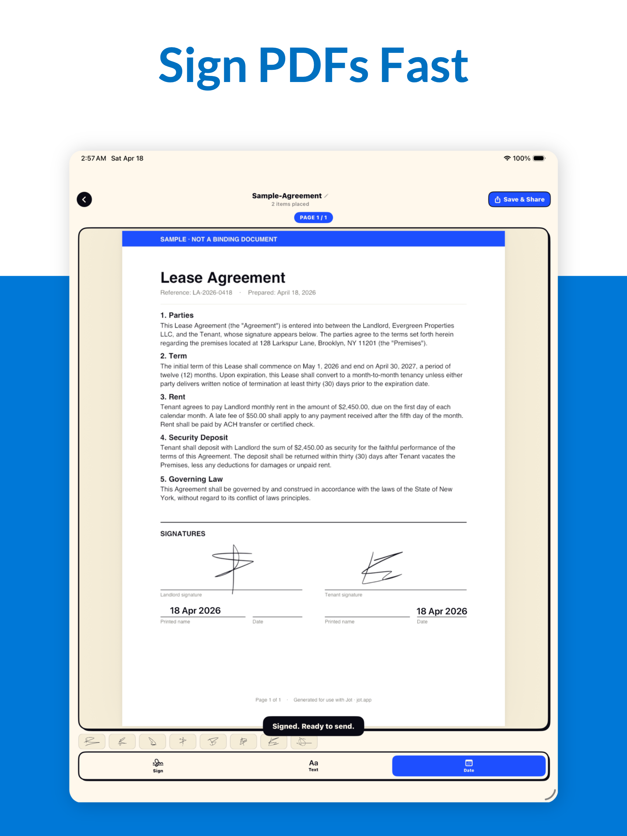 Sign on pdf - Sign Documents