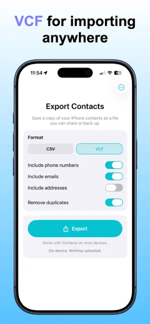 Export Contacts - CSV & VCF screenshot 2