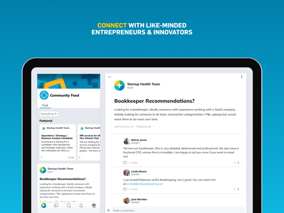 StartUp Health Member App iPad screenshot 2 - Social Networking app