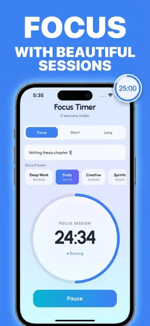 Focus Timer Pomodoro Study App screenshot 1