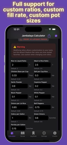 Jambalaya Calculator screenshot