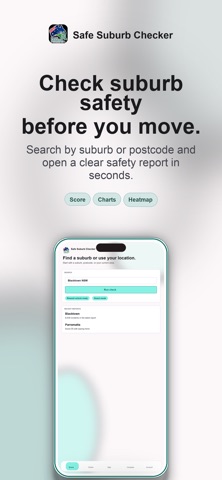 Safe Suburb Checker Australia iPhone screenshot