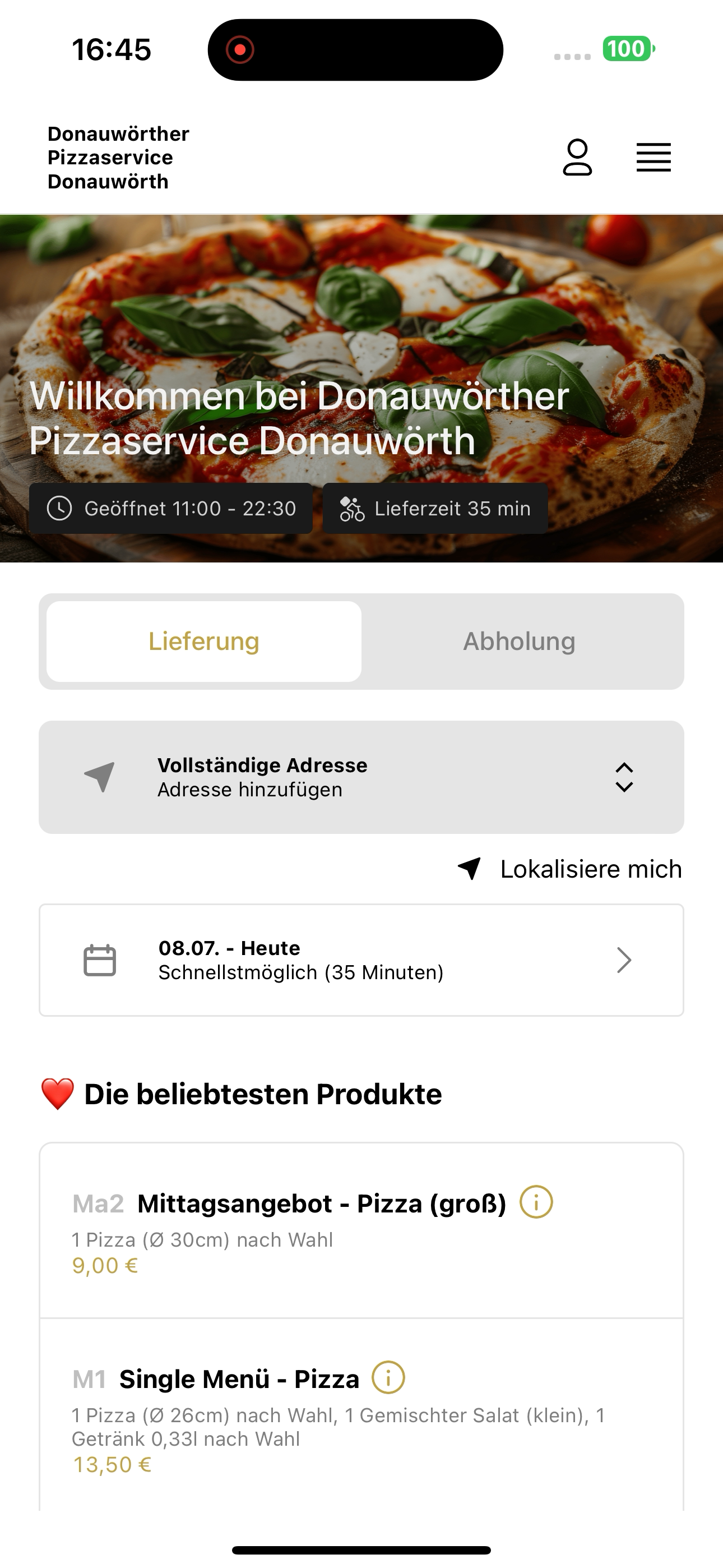 Donauwörther Pizzaservice screenshot 3