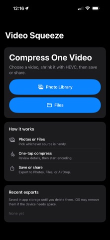 Video Compressor: HEVC Shrink Screenshot 1 of 3