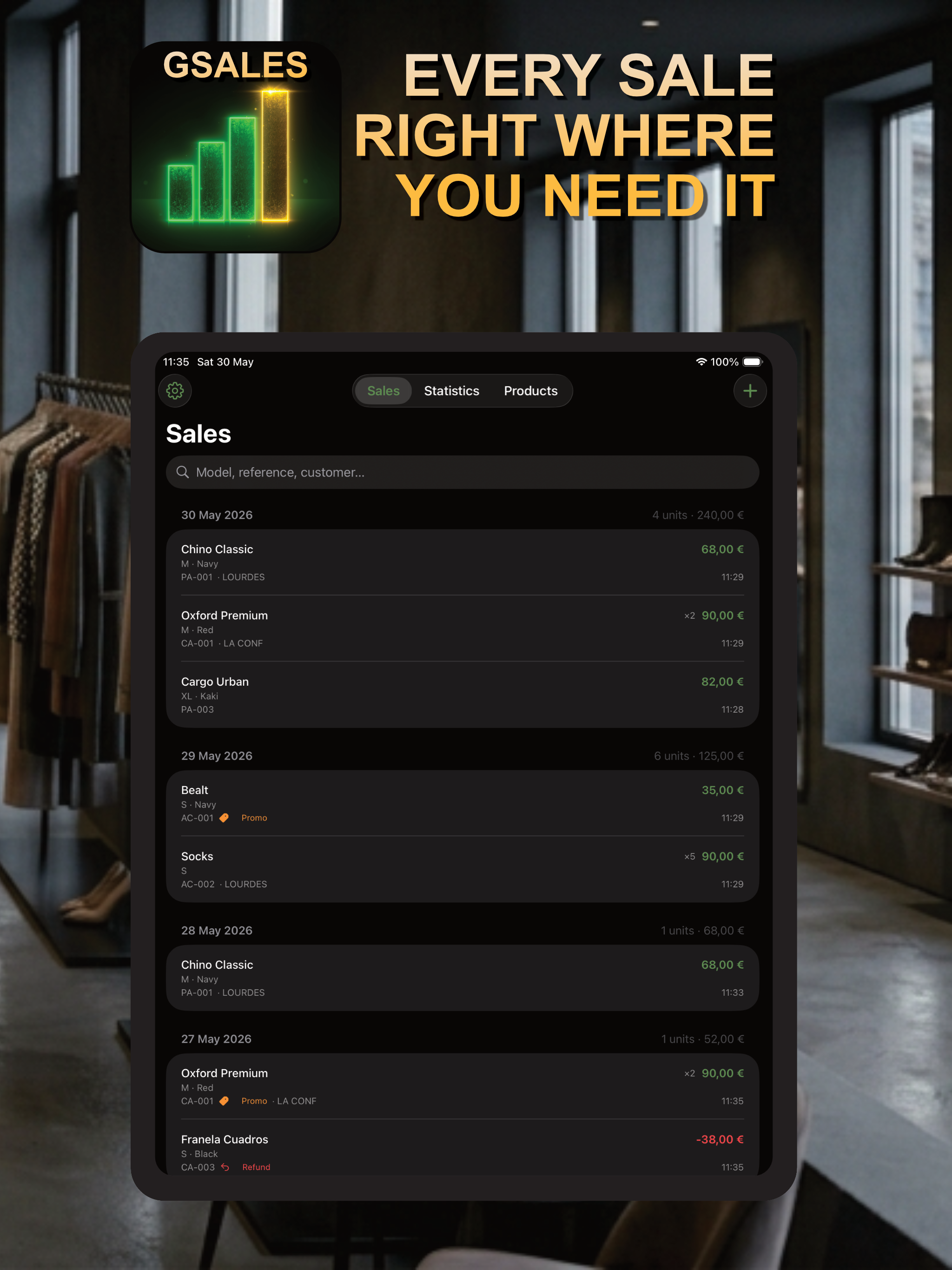 GSales: Sales Tracker