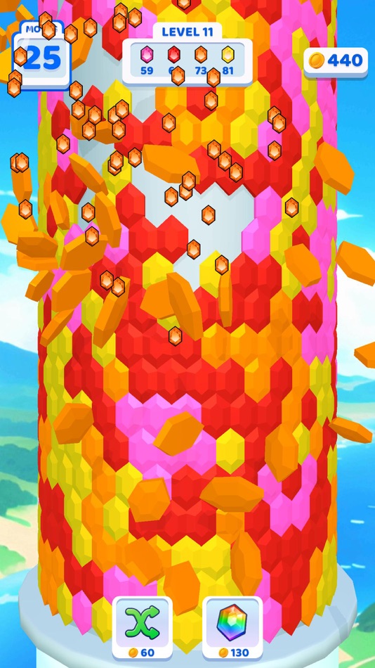 #7. Hex Fall 3D (iOS) 게시자: Bugbomb