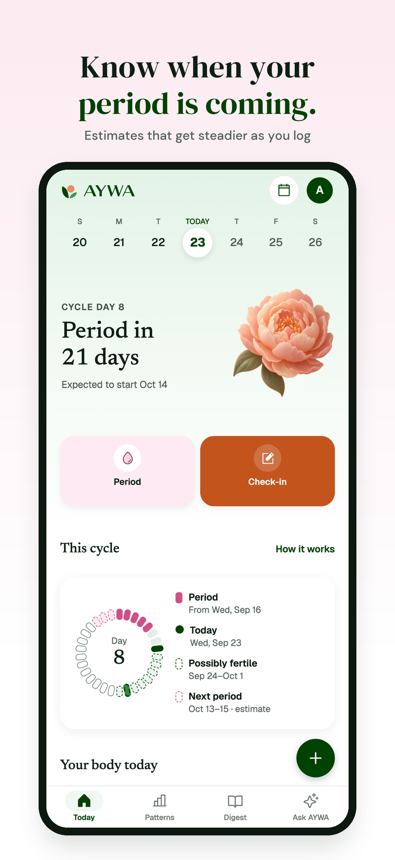 Screenshot 2 of AYWA Cycle, Pregnancy & Baby