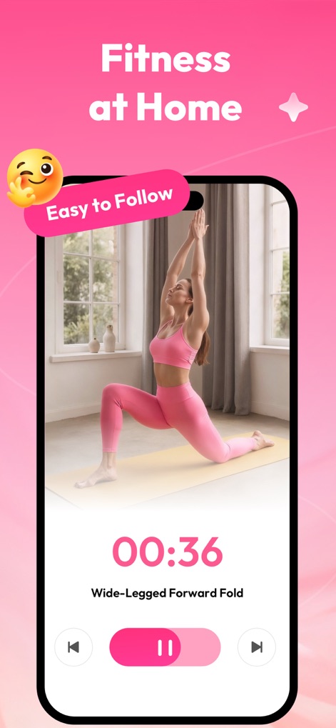LightFit: Home Workout Plan - This tool provides clear, step-by-step video guidance for each exercise, demonstrated by the visible timer and easy-to-use playback controls.