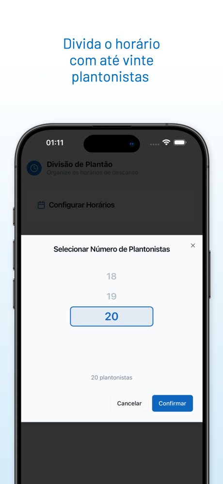 Selecionar número de plantonistas