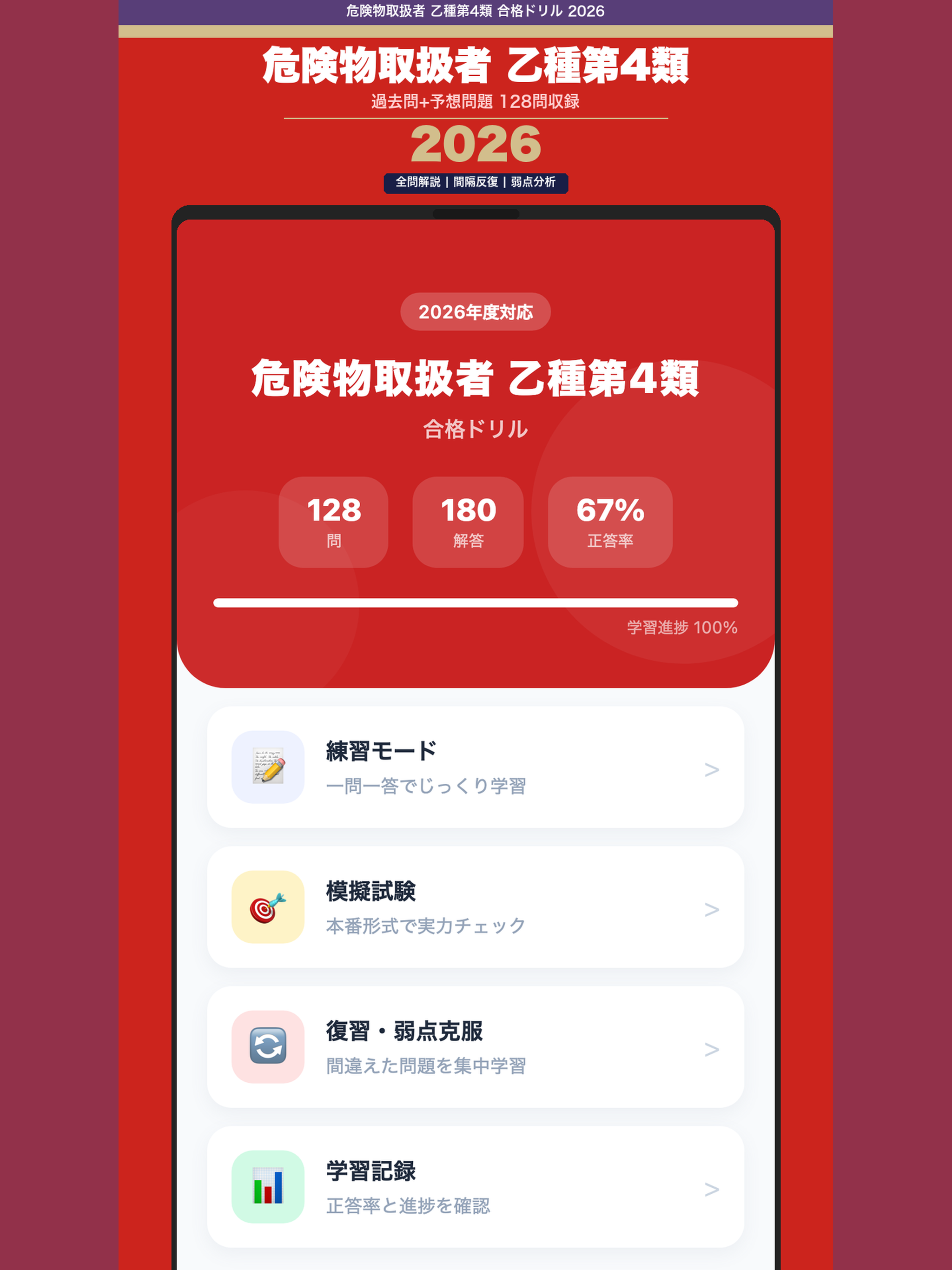 危険物乙4 合格ドリル screenshot 7