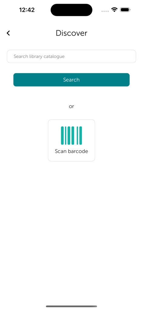 Spydus Library - The app enables quick material discovery through a dedicated 'Search library catalogue' input field or by using the convenient 'Scan barcode' feature for existing items.