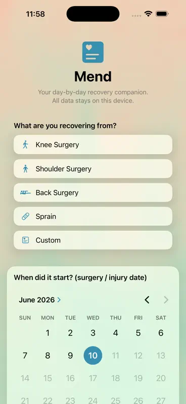 Mend: Recovery Tracker screenshot 6 of 6