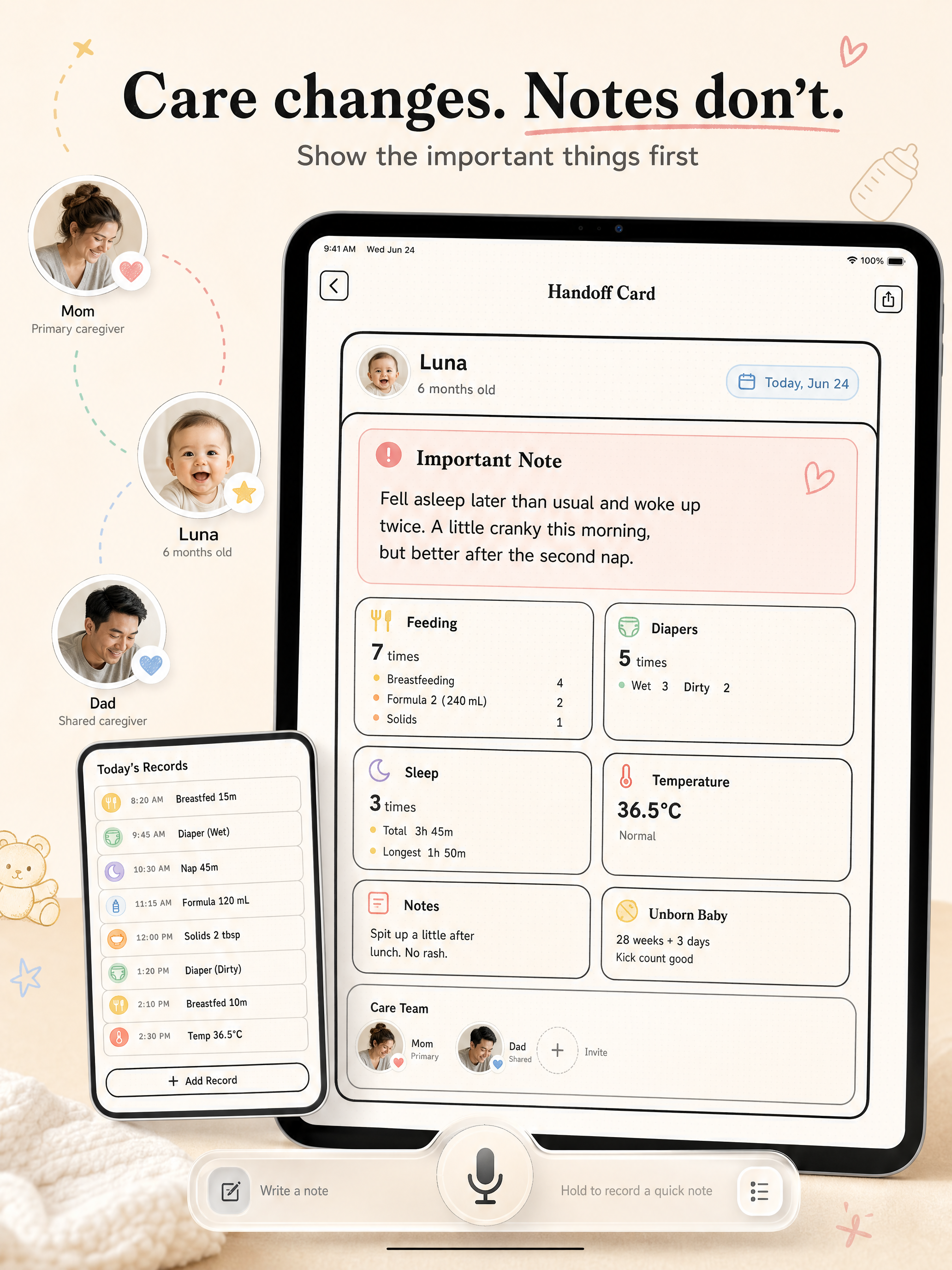 Feed Again? Baby Care Log