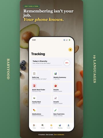 BabyFood: Recipes & Tracking iPad screenshot