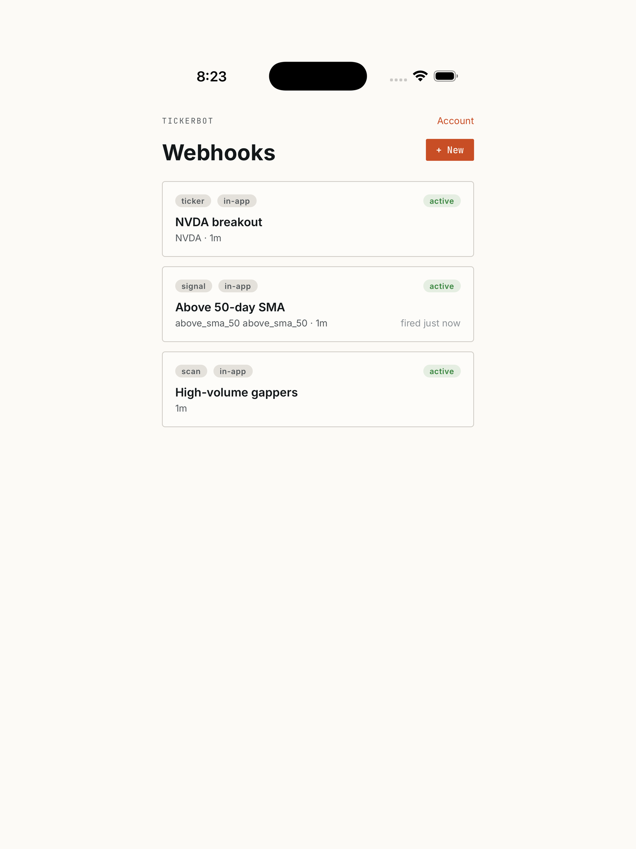 Tickerbot Webhooks