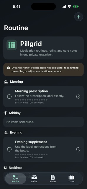 Pillgrid screenshot 1