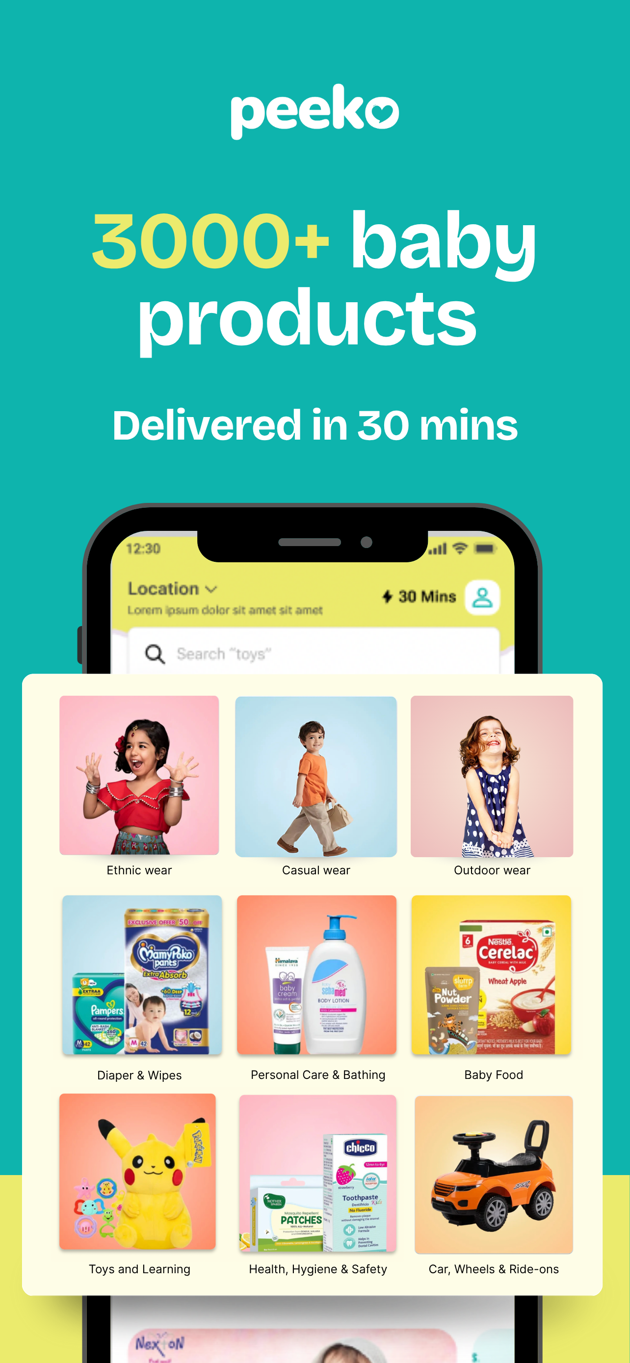 Peeko: Baby products in 60 min