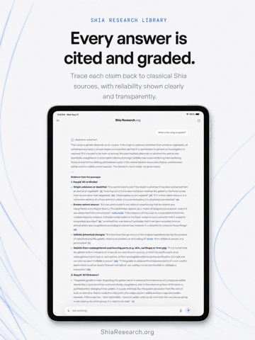 Shia Research: Ask & Cite iPad screenshot 2