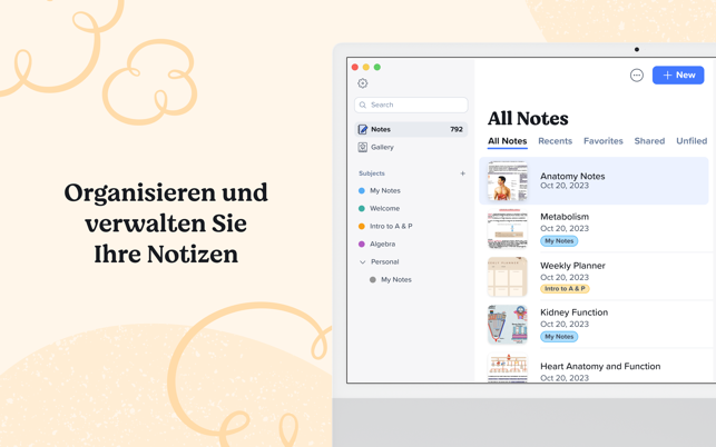 ‎Notability: Notizen, PDF Screenshot